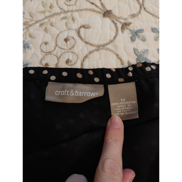 Croft And Borrow Brown And Tan Polka Dot Skirt Size 10 - Picture 2 of 5